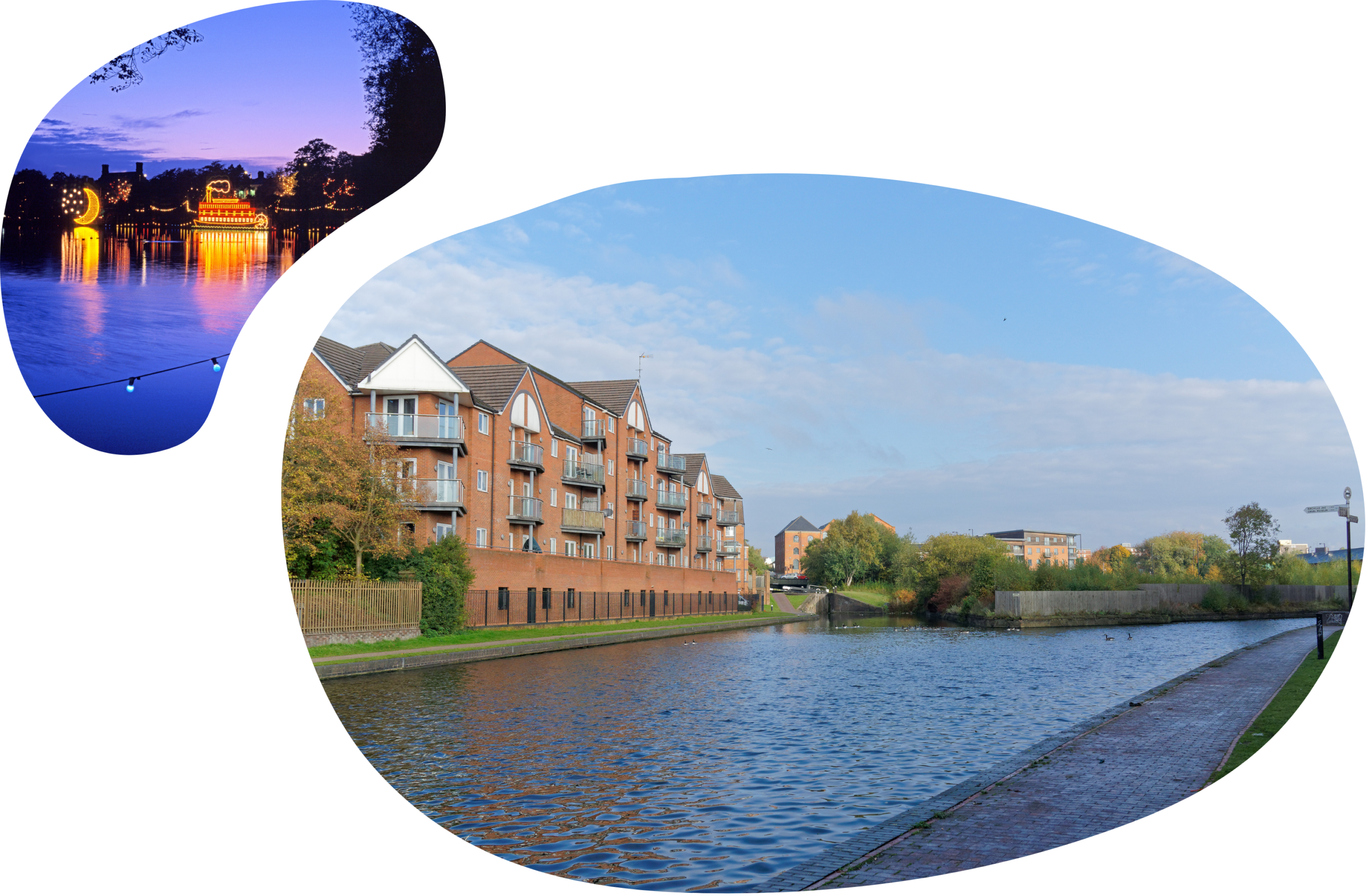 Sights of Walsall along the canal and at night.